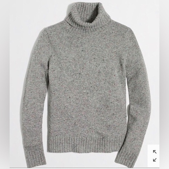 J. Crew Womens Donegal Turtleneck Sweater Wool Blend Size Large Gray - Picture 1 of 9